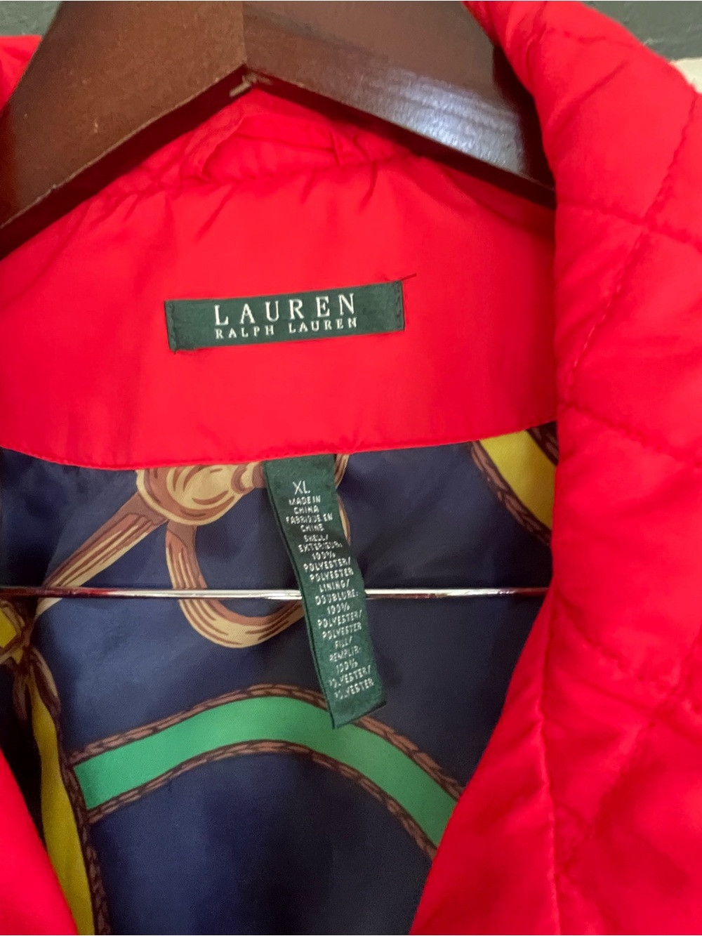 Ralph Lauren Bright Red Quilted Zip-Front Puffer Jacket - Picture 4 of 5